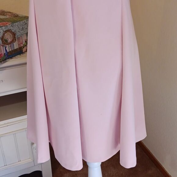 NWT DKNY Pink Fold-Over Neck, Fit and Flare Dress.Soft Girl,Old Money. Elegance - Picture 10 of 15